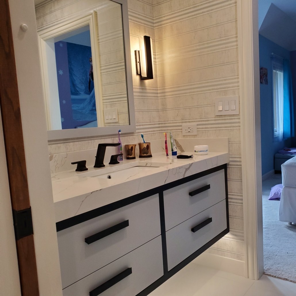Bathroom Remodel Featuring Stunning Brazilian Quartzite